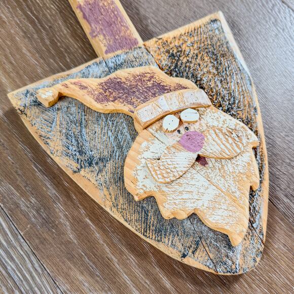 Vintage Folk Art Primitive Style Handpainted Wooden Santa Wall Decor-30.5”H - Picture 2 of 7